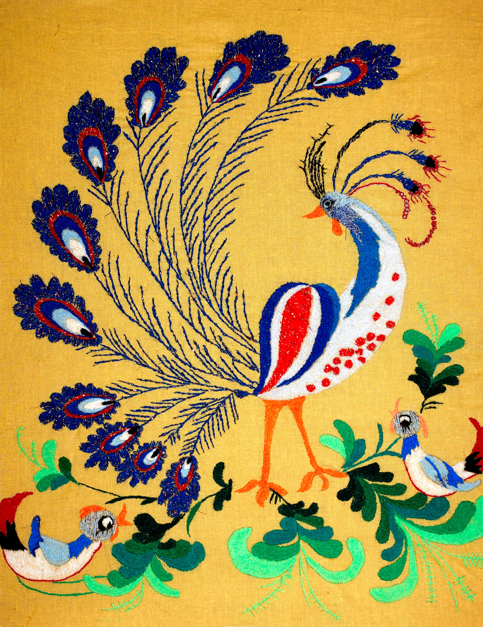 Peacock in Thread